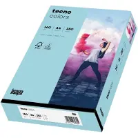 Tecno Multifunktionspapier colors, A4, 160 g/qm, mittelblau blanko, für Inkjet-, Laserdrucker, Kopierer