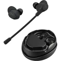 JLab Work Buds draadloze oordopjes zwart Bluetooth-hoofdtelefoon voor in de oren, afneembare microfoon met ruisonderdrukking