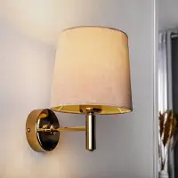 Argon Wandlamp Polo, dimbaar, crème / amber, Woon-/ Eetkamer, Textiel / Stof / Zijde, Wandlamp