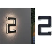 Paulmann Solar LED-huisnummerverlichting incl. verwisselbare accu Nummer 2 IP44 3000K 6lm Zwart