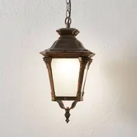 Orion Aiko nostalgische buiten hanglamp, brons / oud-messing, Aluminium, Antiek