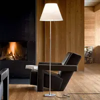 Luce Plan Vloerlamp Costanza, wit / opaal, Woon-/ Eetkamer, Aluminium, Design, vloerlamp