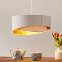 Maco Design Hanglamp Chloe, dimbaar, wit / opaal, Woon-/ Eetkamer, Textiel / Stof / Zijde, Modern, Hanglamp