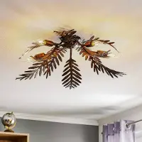 ONLI Plafondlamp Felce, dimbaar, brons / oud-messing, Woon-/ Eetkamer, metaal, plafondlamp