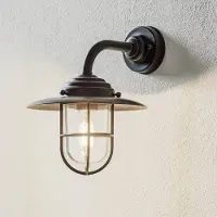 MORETTI Luce Wandlamp buiten Chalet, dimbaar, brons / oud-messing, Messing, Landelijk