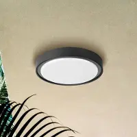 VIOKEF LED buiten plafondlamp Anabella, donkergrijs Anabella, alu / grijs / zink, Kunststof, Modern, LED plafondlamp