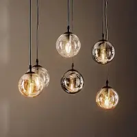 Emibig Glazen hanglamp Glassy LIGHTING, dimbaar, zwart, Woon-/ Eetkamer, Glas, Modern, hanglamp