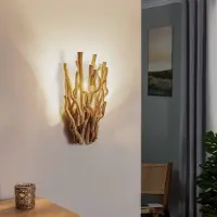 ONLI Wandlamp Agar, dimbaar, hout licht, Woon-/ Eetkamer, Hout, Wandlamp hout