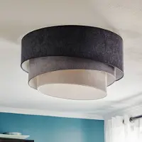 Duolla Plafondlamp Pastell Trio , dimbaar, alu / grijs / zink, Woon-/ Eetkamer, Textiel / Stof / Zijde, Jong wonen, plafondlamp