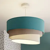 Duolla Hanglamp Pastell Trio , dimbaar, blauw, Woon-/ Eetkamer, Textiel / Stof / Zijde, Hanglamp