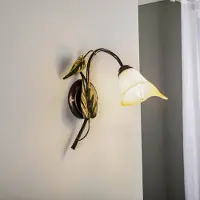 ONLI Wandlamp Miranda, dimbaar, brons / oud-messing, Woon-/ Eetkamer, metaal, Florentijns, Wandlamp
