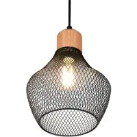 TRIO Zwarte draadlamp Valeria Ø 18cm