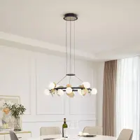 LUCANDE Hanglamp Pallo, dimbaar, zwart, Woon-/ Eetkamer, metaal, Modern