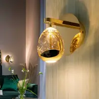 Schuller Valencia LED-wandlamp Rocio, messing / goud, Woon-/ Eetkamer, metaal, LED wandlamp