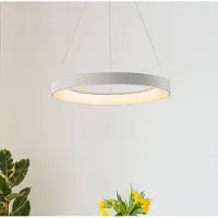 Mantra-Iluminacion Hanglamp Niseko II, dimbaar, wit / opaal, Woon-/ Eetkamer, metaal, Modern