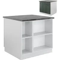 Vicco Keukeneiland Fame-Line Groen-Goud Landhuis/Wit 90 cm met lade, zonder werkblad, Model 38711