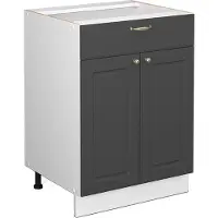 Vicco Keukenonderkast Fame-Line Antraciet-goud 60 cm met lade, zonder werkblad, Model 38014