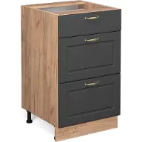 Vicco Keukenonderkast Fame-Line Antraciet-goud 50 cm zonder werkblad, Model 38358