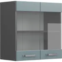 Vicco R-Line Glazen keukenkast – 60 cm Blauw-grijs
