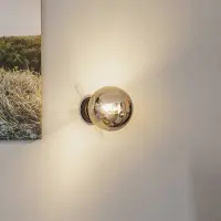 Emibig Wandlamp Glassy, dimbaar, zwart, Woon-/ Eetkamer, Glas, Modern, wandlamp