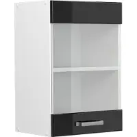 Vicco R-Line Glazen keukenkast – 40 cm Zwart hoogglans
