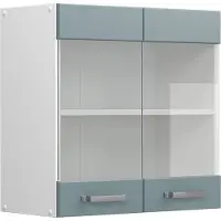 Vicco R-Line Glazen keukenkast – 60 cm Blauw-grijs