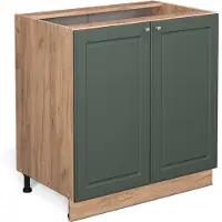 Vicco Fame-Line Keukenonderkast – 80 cm met legplank, WB Marmer Groen-Goud Landhuis
