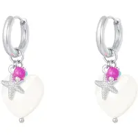 Yehwang Sea star earrings - Beach collection Silver Stainless Steel - - Oorbellen - Stainless Steel (verkleurt niet!) - Zilver - 3,90 x 1,60 cm
