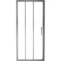 Linie Cadiz driedelige douche schuifdeur 90 cm x 190 cm Helder glas Brushed Chrome profiel