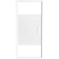 SanyOne Anton douche draaideur 90 cm x 190 cm Gestreept glas glanzend wit profiel