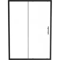 Linie Cadiz douche schuifdeur 140 cm x 190 cm Helder glas mat zwart profiel