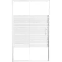 SanyOne Anton douche schuifdeur 120 cm x 190 cm Gestreept glas glanzend wit profiel