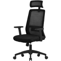 ML-Design Ergonomische bureaustoel zwart netweefsel met verstelbare armleuningen en hoofdsteun ML ontwerp