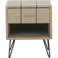 Beliani BETIN - Nachtkastje - Beige - Kunstleer