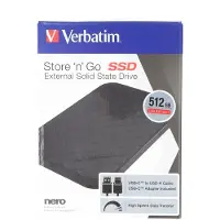 Verbatim SSD Externe Store 53250 512Go SSD USB 3.0 Type C Noir