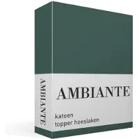 Ambiante Cotton Uni topper hoeslaken - Eenpersoons - Dark Green