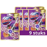 Glorix - WC blokjes - Wild Berries & Hibiscus Oil - 9 Stuks - Voordeelverpakking