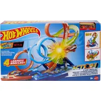 Hot Wheels 4-Loopings Crash Baanset - Racebaan