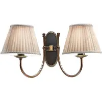 CREMASCO Wandlamp CLASSIC, dimbaar, brons / oud-messing, Woon-/ Eetkamer, Textiel / Stof / Zijde, Antiek, Wandlamp