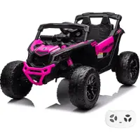 Vrooomy Can-Am Maverick R - Elektrische Kinderauto 12V - 1 tot 6 jaar - 4x4 - Roze