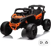 Vrooomy Can-Am Maverick R - Elektrische Kinderauto 12V - 1 tot 6 jaar - 4x4 - Oranje