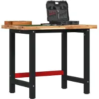 vidaXL - Werkbank - rechthoekig - 100x60x83 - cm - massief - acaciahout