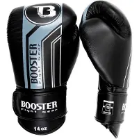Booster Fight Gear Pro Range BGL V9 Bokshandschoenen – Handgemaakt in Thailand – Premium Echt Leer – Zwart/Grijs – 16 oz