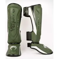 Venum Elite Evo Kickboks Scheenbeschermers Kaki Zilver