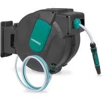 Vonroc Automatische slanghaspel – Incl. 35m tuinslang, spuitstuk en koppelingen