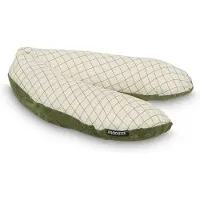 Snoozzz Zwangerschapskussen Zijslaapkussen Lichaamskussen - 185 cm - microparel vulling - luxe draagtas - wasbare hoes - Teddy Groen Ruit