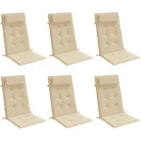 vidaXL Stoelkussens 6 st hoge rug oxford stof beige
