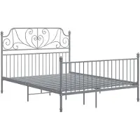 vidaXL Bedframe zonder matras, grijs, metaal, 140x200 cm