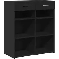 vidaXL Dressoir 80x42,5x93 cm bewerkt hout zwart