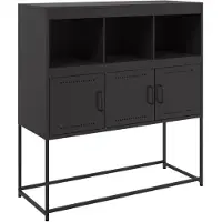 vidaXL Dressoir 100,5x39x107 cm staal zwart